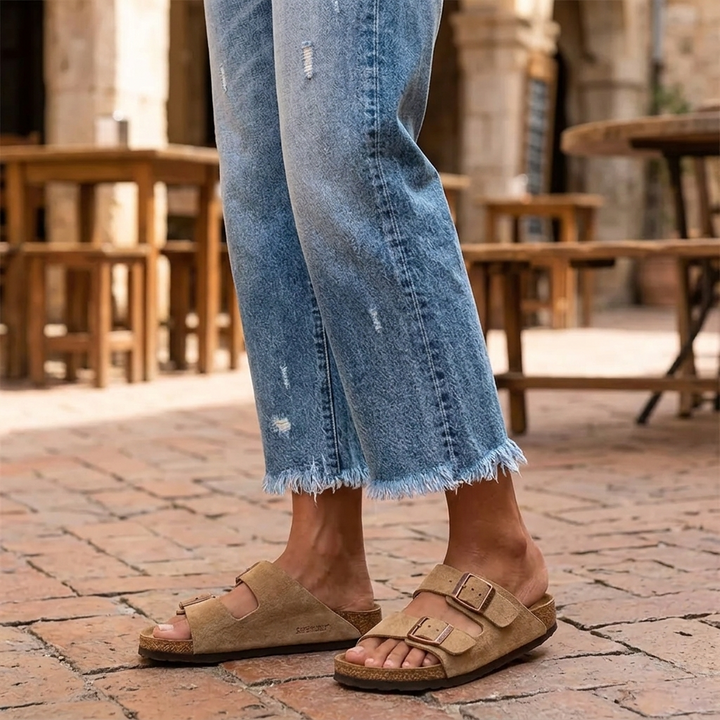 Marta | Jeansy Damskie Proste Cropped Z Frędzlami