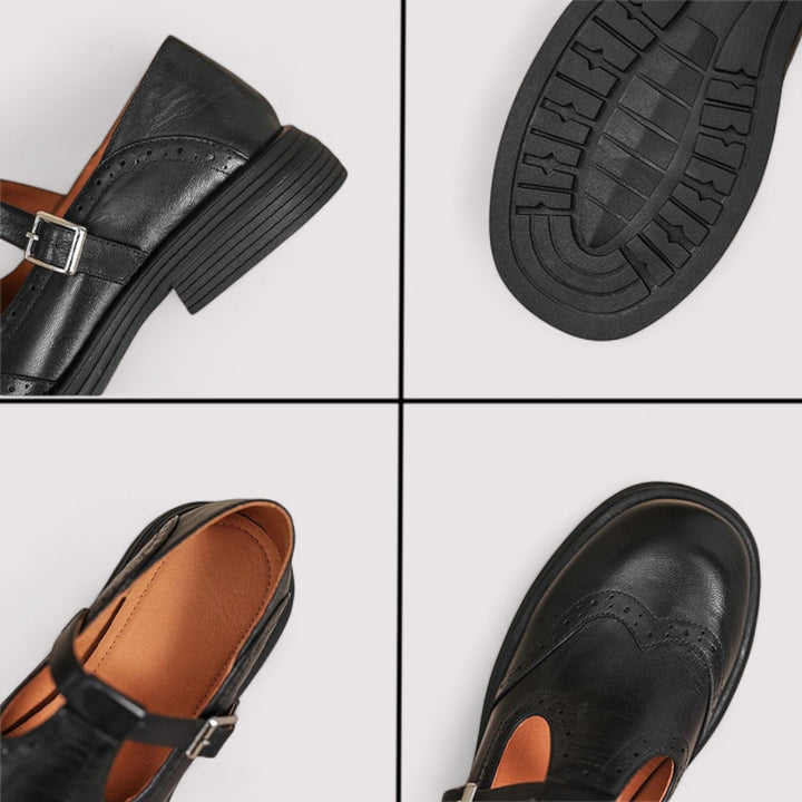 Joanna | Buty Mary Jane Damskie Skórzane Z Klamrą Klasyczne
