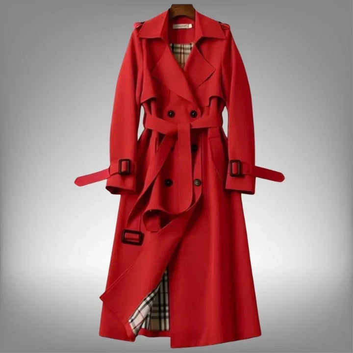Teresa | Płaszcz damski trench z podwójnym zapięciem i paskiem