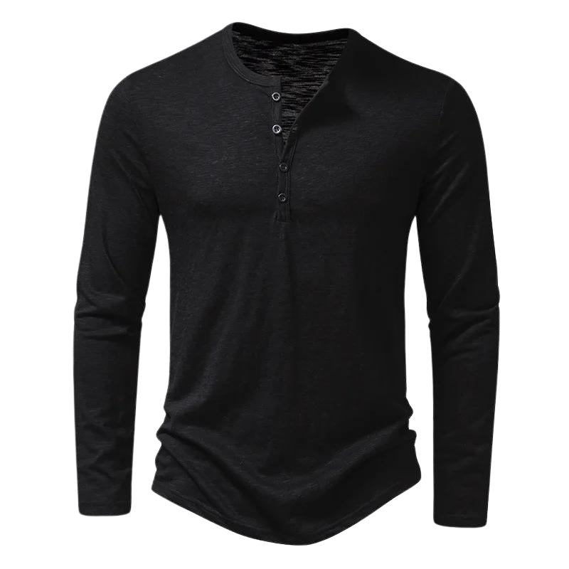 Kamil | Longsleeve Męski Z Okrągłym Dekoltem Casualowy Klasyczny
