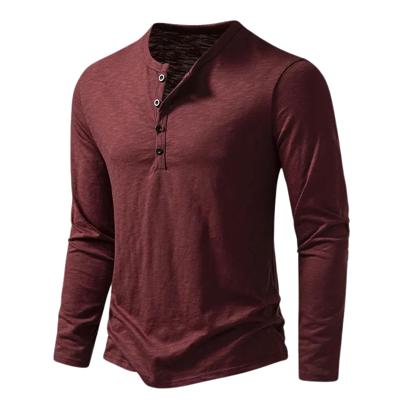 Kamil | Longsleeve Męski Z Okrągłym Dekoltem Casualowy Klasyczny