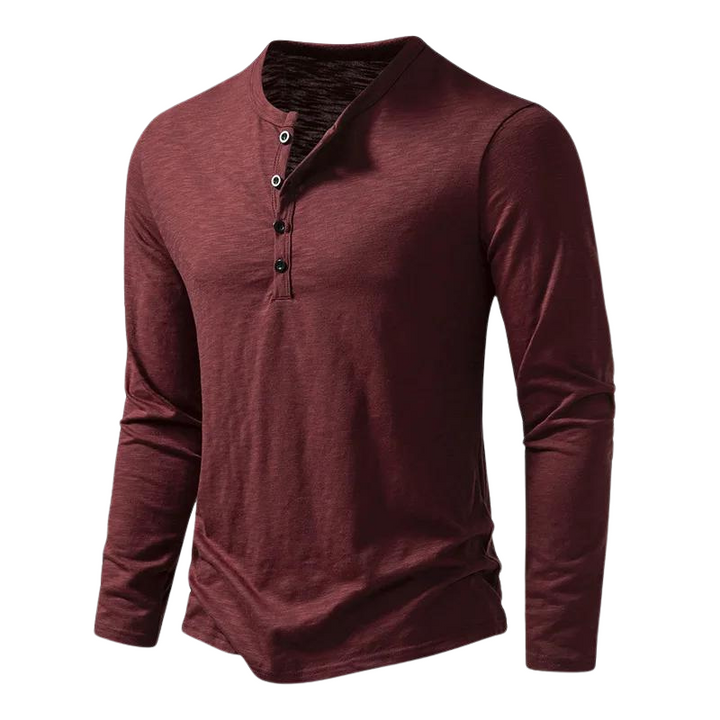 Kamil | Longsleeve Męski Z Okrągłym Dekoltem Casualowy Klasyczny