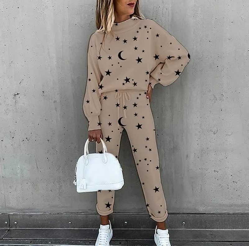 Aleksandra | Komplet Dresowy Damski Casualowy Z Nadrukiem Trendowy