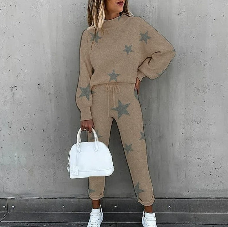 Aleksandra | Komplet Dresowy Damski Casualowy Z Nadrukiem Trendowy