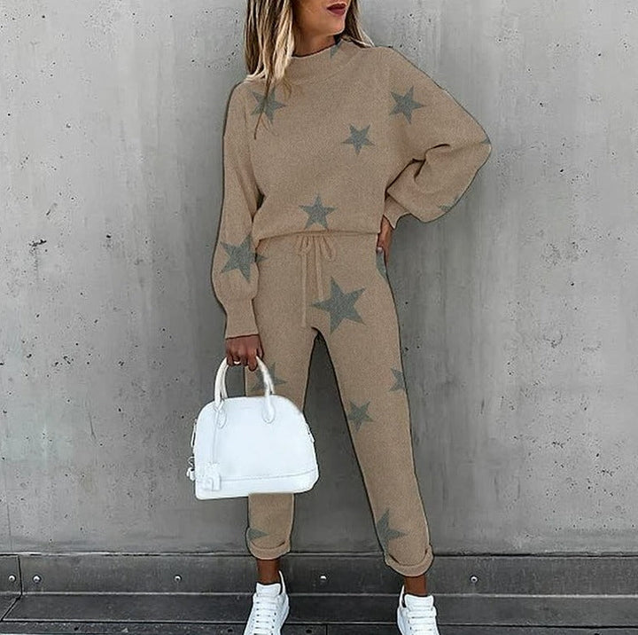Aleksandra | Komplet Dresowy Damski Casualowy Z Nadrukiem Trendowy