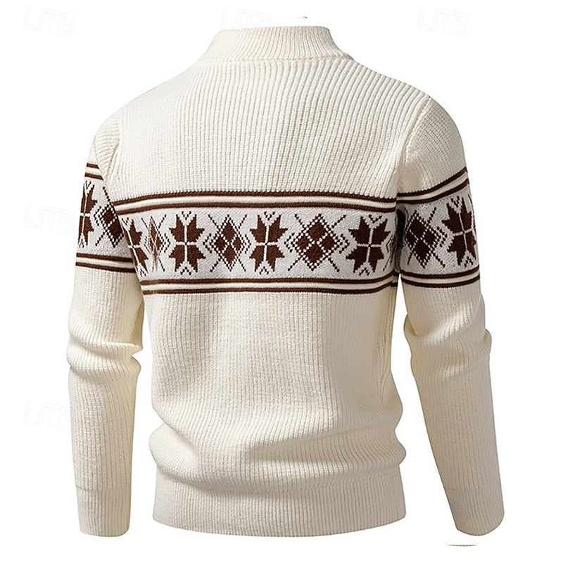 Grzegorz | Kardigan męski Fair Isle zapinany na zamek