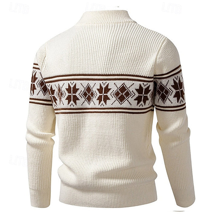 Grzegorz | Kardigan męski Fair Isle zapinany na zamek