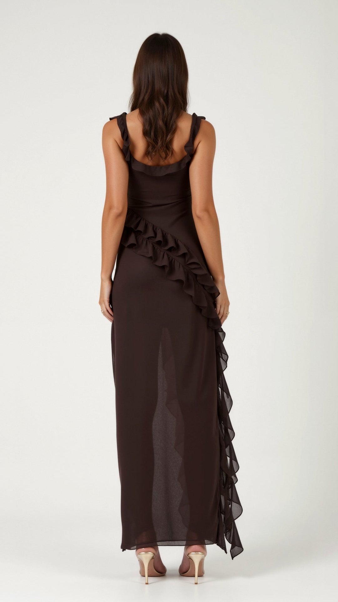 Elavira | Elegancka Sukienka Maxi z Falbankami