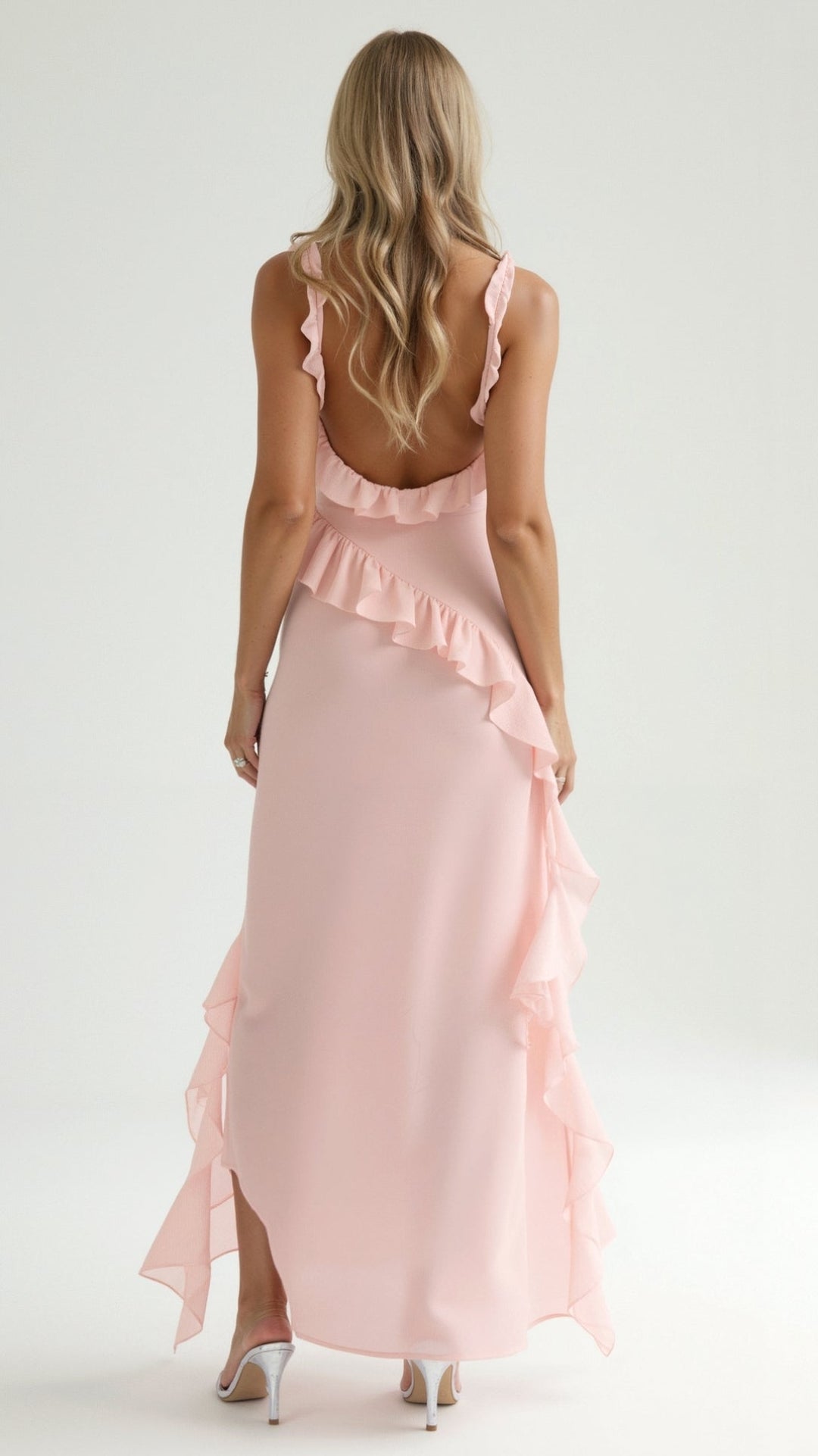 Elavira | Elegancka Sukienka Maxi z Falbankami