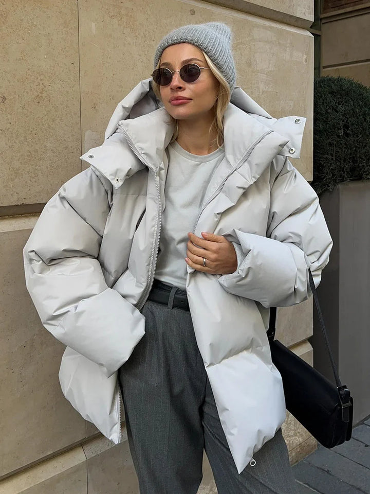 Karolina | Kurtka zimowa damska puffer oversize z kapturem