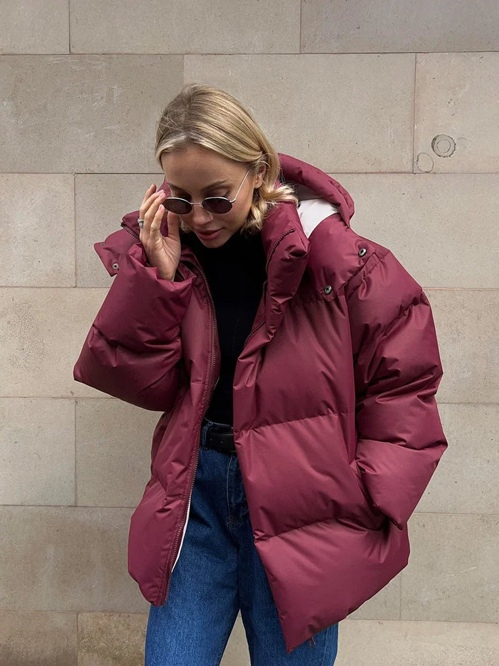 Karolina | Kurtka zimowa damska puffer oversize z kapturem