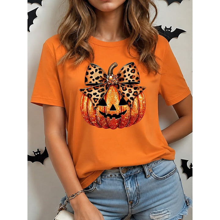 Magdalena | T-shirt damski z okrągłym dekoltem i nadrukiem Halloween