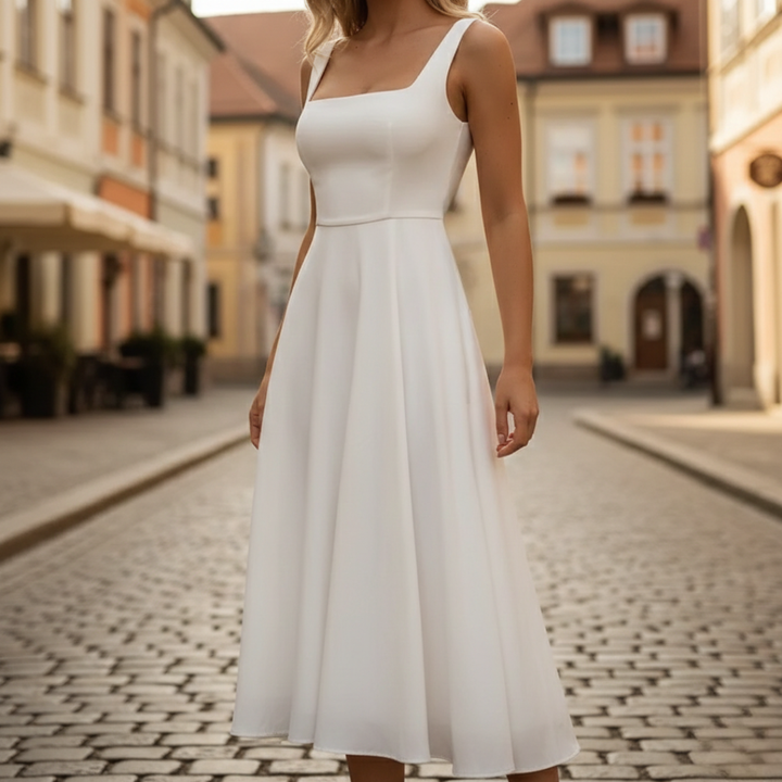 Karolina | Sukienka Damska Midi Bez Rękawów A-Linia