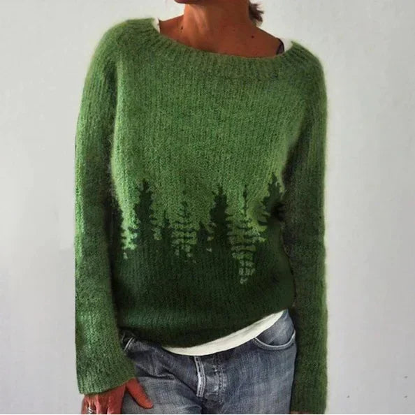 Zuzanna | Sweter damski z okrągłym dekoltem w wzór Fair Isle