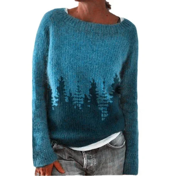 Zuzanna | Sweter damski z okrągłym dekoltem w wzór Fair Isle